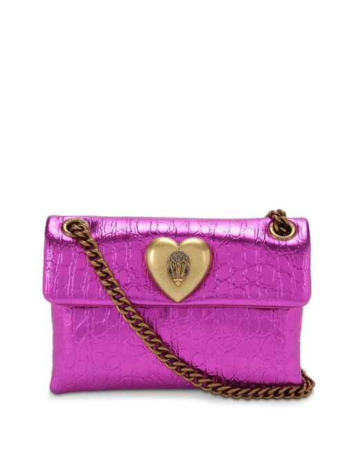Kurt Geiger Purple Mini Kensington Love Metallic Shoulder Bag