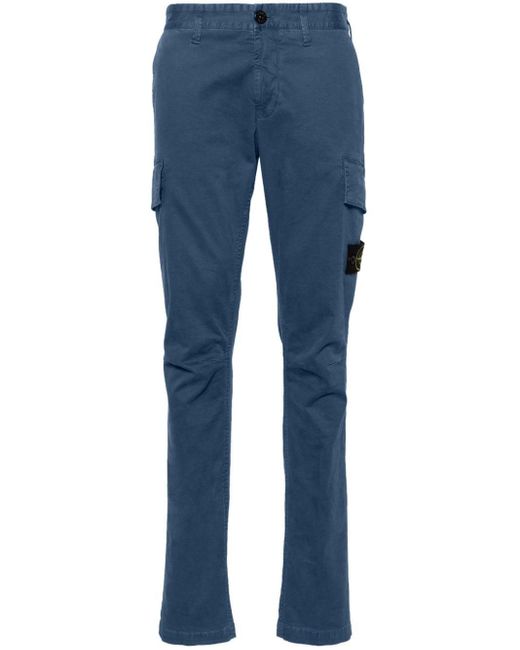 Stone Island Blue Compass-badge Cargo Trousers for men