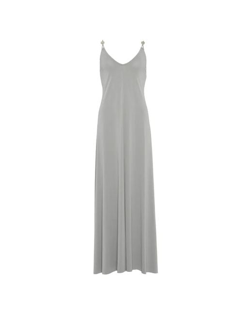 Eres White Sculptural Bead-Embellished Maxi Dress