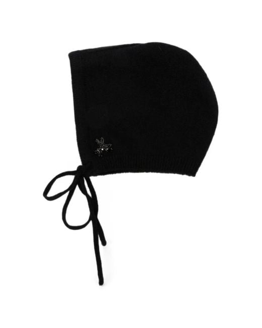 Simone Rocha Black Crystal-Embellished Hat
