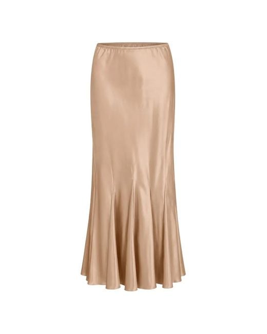 Fabiana Filippi Natural Satin-Finish Flared Skirt