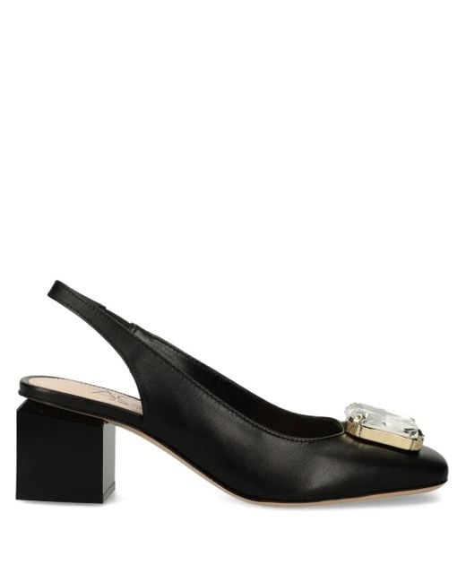 Agl Attilio Giusti Leombruni Black 65mm Crystal-embellished Block-heel Pumps
