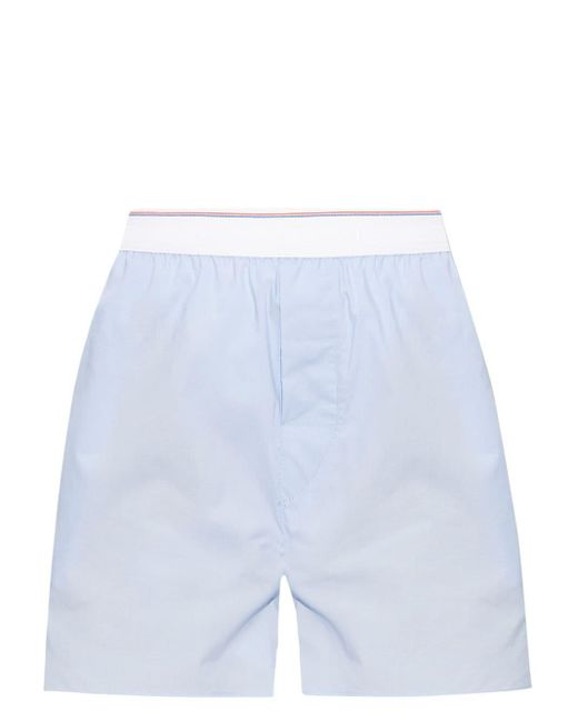 Pantalones cortos con logo en la cinturilla Alexander Wang de color Blue