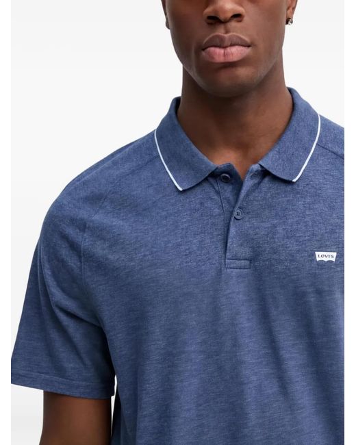 Levi's Blue Shoreline Tech Short-Sleeve Polo Shirt for men