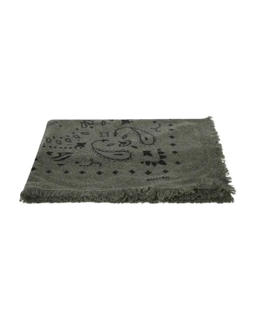 Kujten Green Paisley Fringed Scarf
