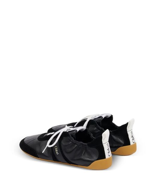 Chloé Black Kick Logo-Patch Sneakers