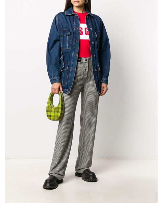Msgm ハウンドトゥース ワイドパンツ ブラック Lyst Msgm ハウンドトゥース ワイドパンツ ブラック Lyst
