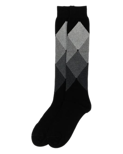 Ballantyne Black Diamond-Patterned Socks for men