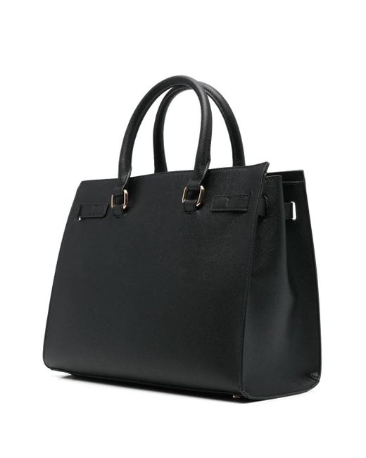 Liu Jo Black Large Logo-Embossed Tote Bag