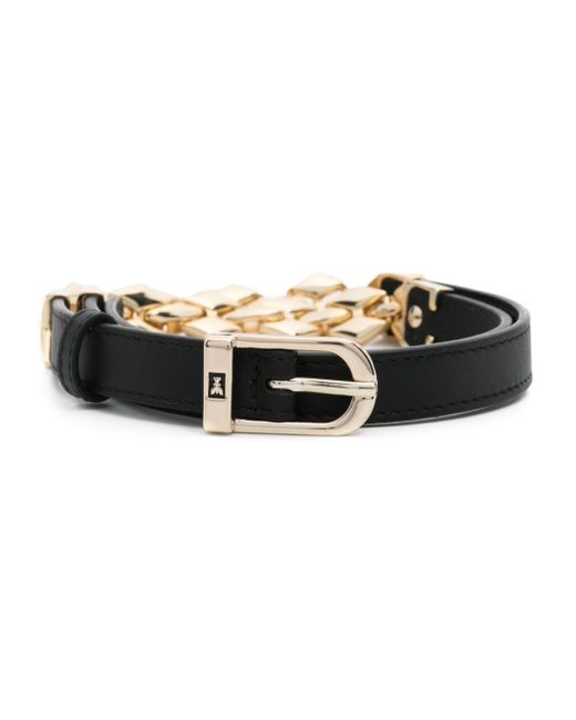 Patrizia Pepe Black Chain-link Detail Leather Belt