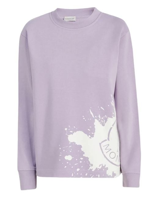 Moncler Sweater Met Print En Lange Mouwen in het Purple