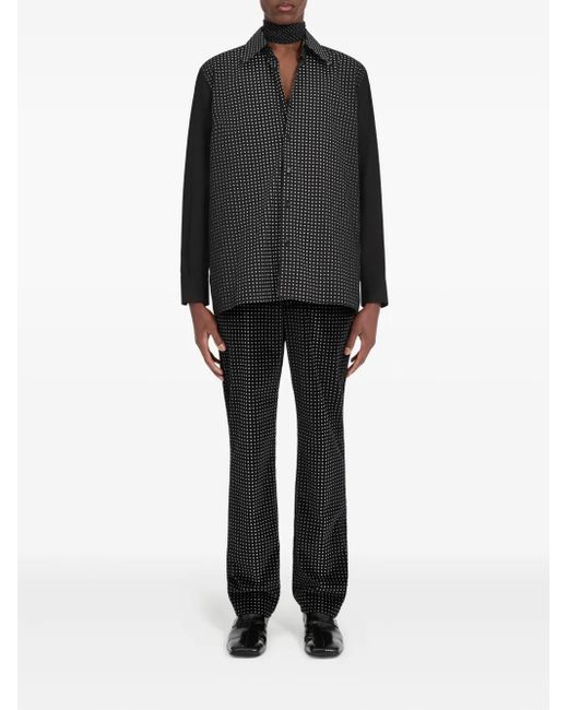 MM6 by Maison Martin Margiela Black Polka Dot-Print Long-Sleeved Shirt for men