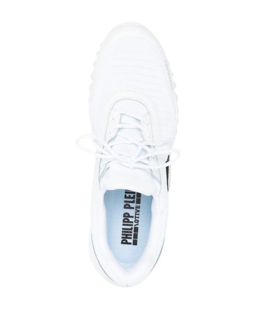 Philipp Plein White Runner Hexagon Low-Top Sneakers
