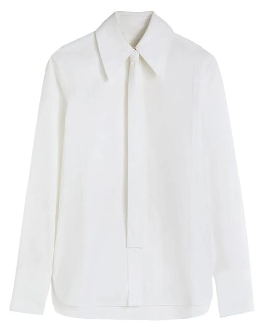Jil Sander White Hemd Mit Bindedetail