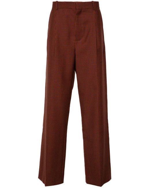 BOTTER Red Checked Trousers for men