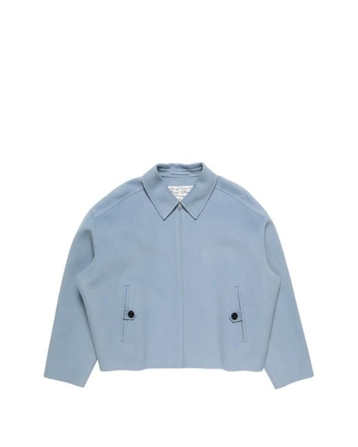 Acne Blue Zip-Up Wool Jacket for men