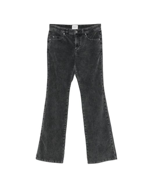 Isabel Marant Black Kelly Corduroy Flared Trousers