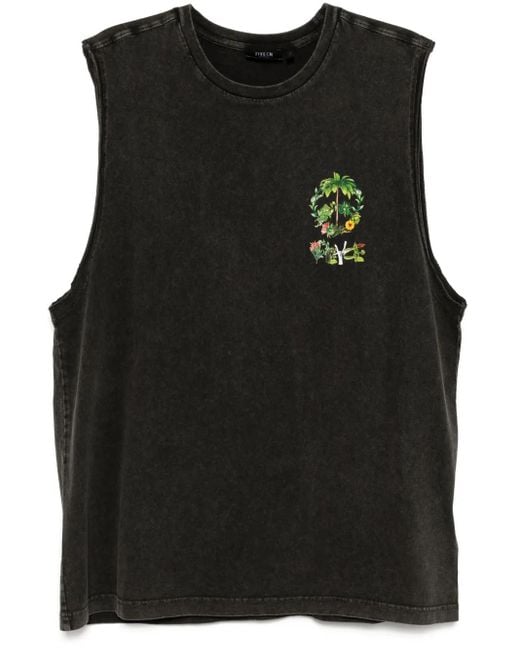 FIVE CM Black Graphic-Print Vest for men