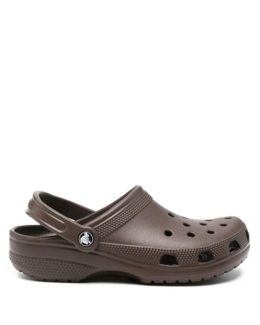 CROCSTM Brown Perforated Heel-Strap Clogs