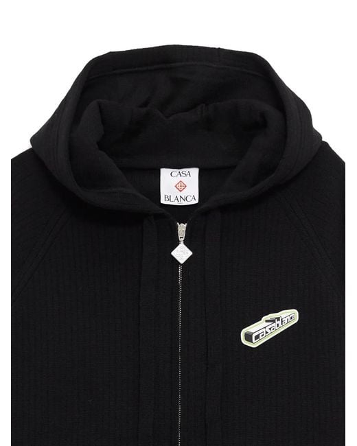 Casablanca Black Zip-Up Hoodie for men