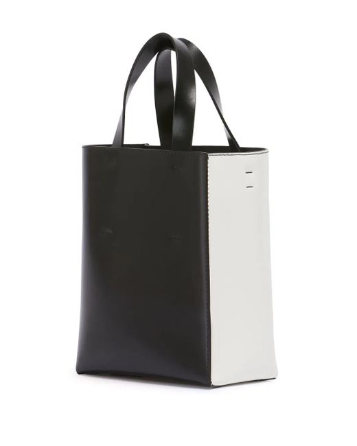 Marni White Mini Museo North-South Tote Bag