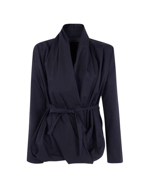 Maria Calderara Blue Belted Wrap Blouse