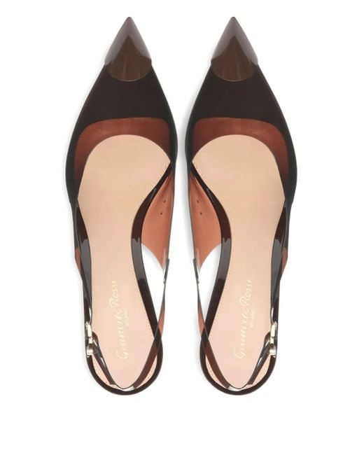 Gianvito Rossi Brown 85Mm Diana Slingback Heeled Pumps
