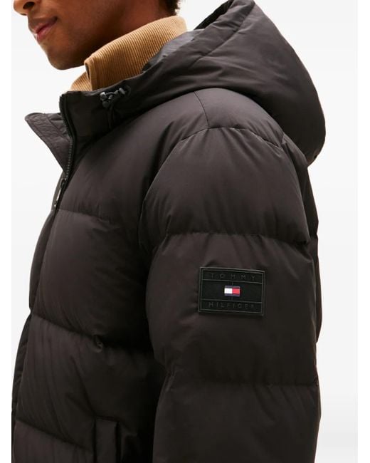 Tommy Hilfiger Black Down Hooded Puffer Jacket for men
