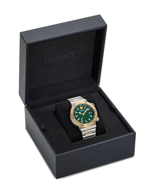 Versace Edelstahl 43Mm in Green für Herren