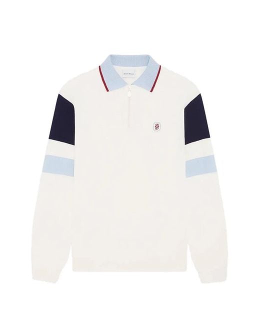 Drole de Monsieur White Polo D Miroir À Design Colour Block for men