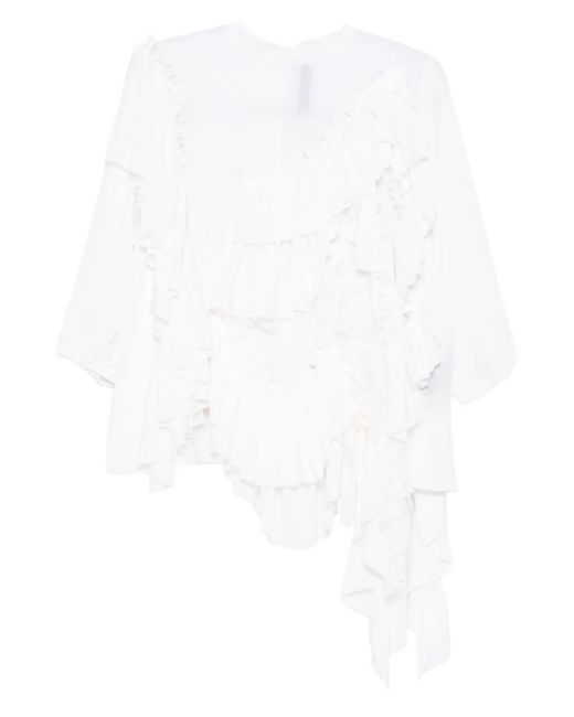 ALAINPAUL White Ruffled Top