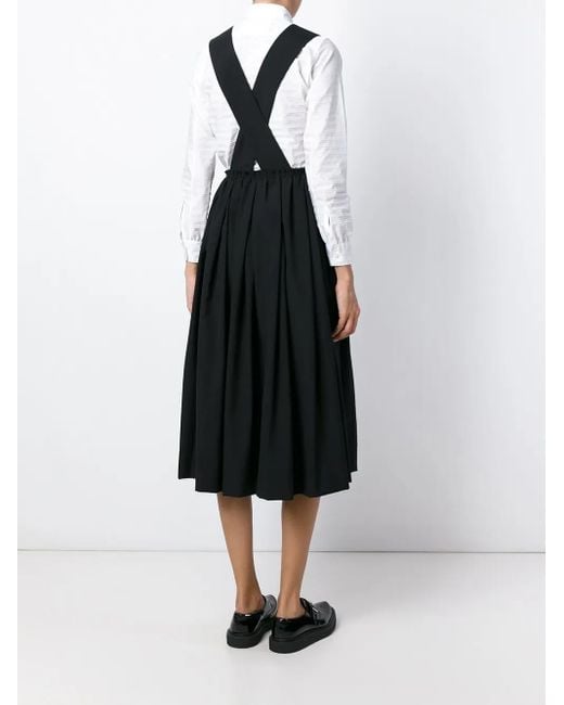 Comme des Garçons Black Suspenders Pleated Skirt