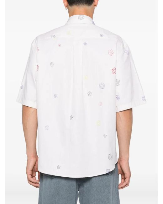 KENZO White X Futura 2000 Embroidered Short-Sleeve Shirt for men