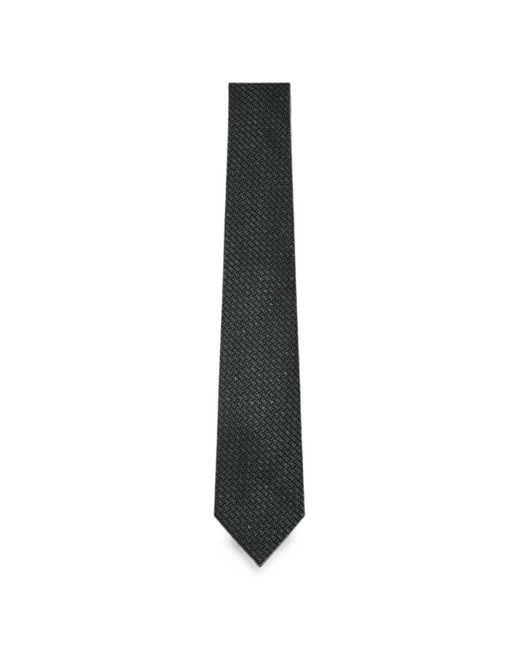 Canali Black Geometric-Pattern Tie for men