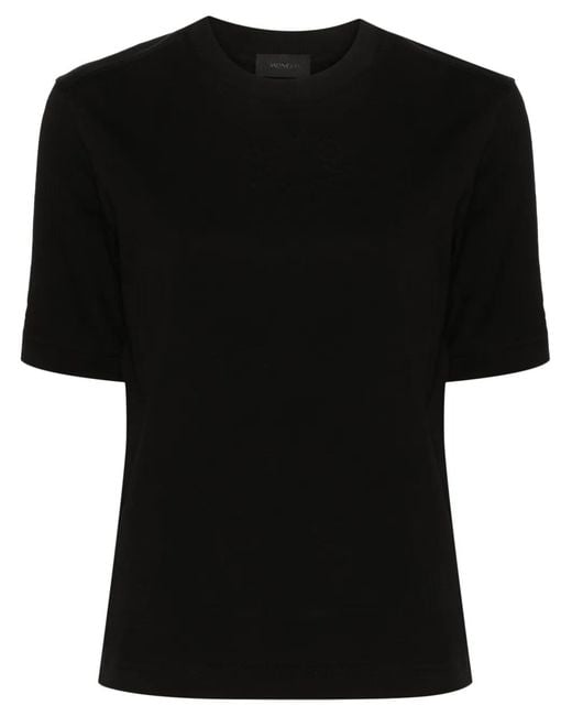 Moncler Black Embossed-Logo Cotton T-Shirt