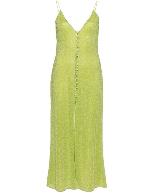 Oseree Lumière Lurex Maxi-jurk in het Green