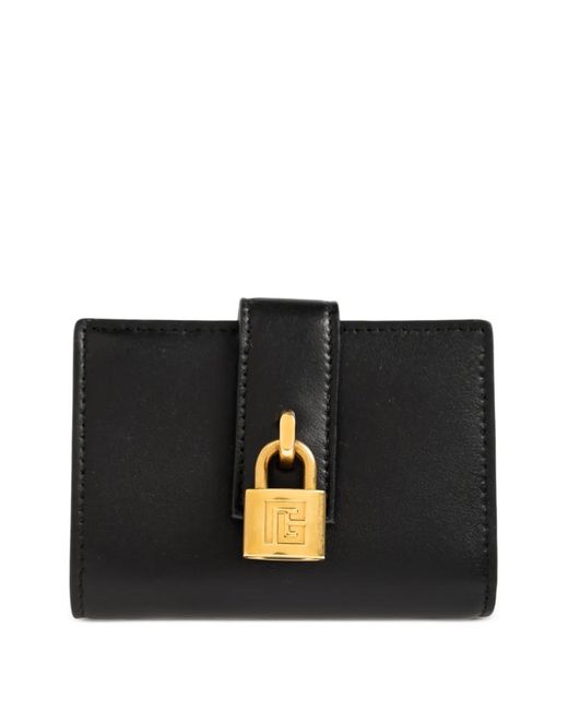 Balmain Black Padlock-Detail Wallet for men