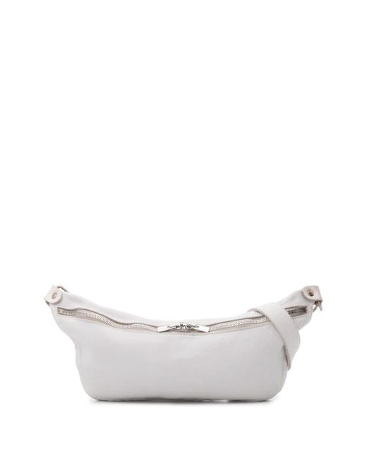 Guidi White Medium Leather Belt Bag