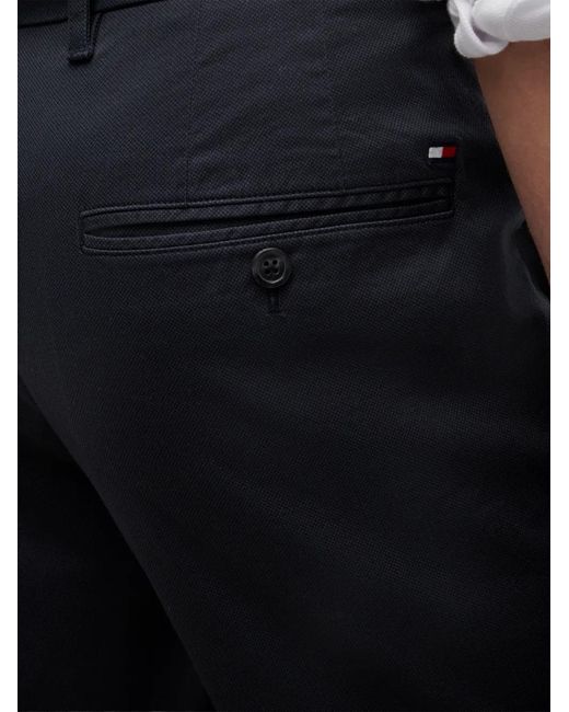 Tommy Hilfiger Blue Logo-Patch Straight-Leg Trousers for men