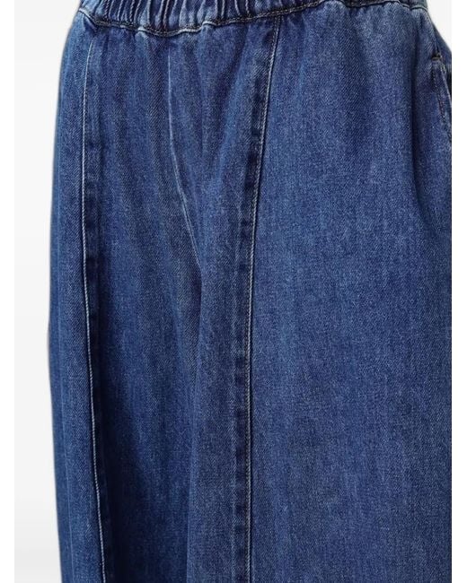 MEIMEIJ Blue Pantalon Ample À Taille Élastiquée