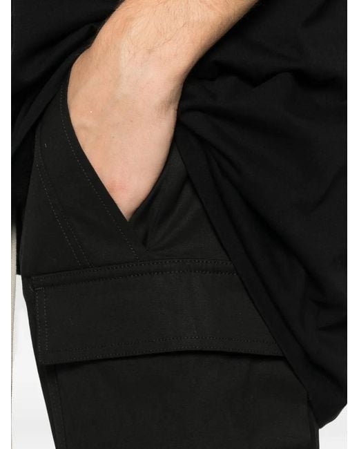 Rick Owens Black Mastodon Drawstring Cargo Pants for men