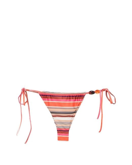 Faithfull The Brand Red Ombra Striped-Pattern Bikini Bottoms