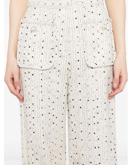 Pantalones de tweed Elie Saab de color White
