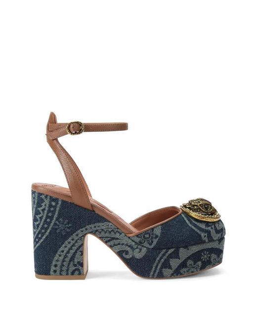 Kurt Geiger Blue Chelsea Closed Platform Sandals