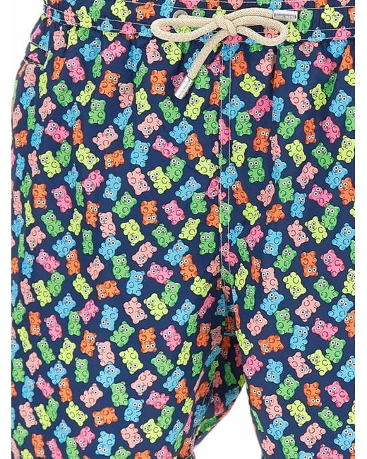 Mc2 Saint Barth Blue Lighting Printed Swim Shorts for men