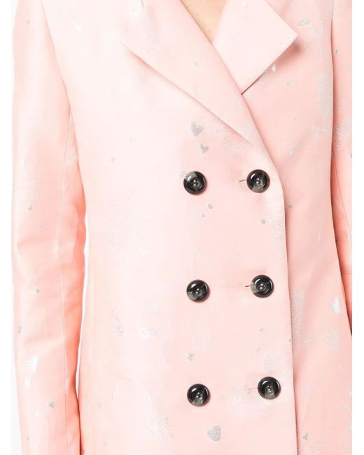 Macgraw Pink Stereotype Jacquard Double-Breasted Blazer