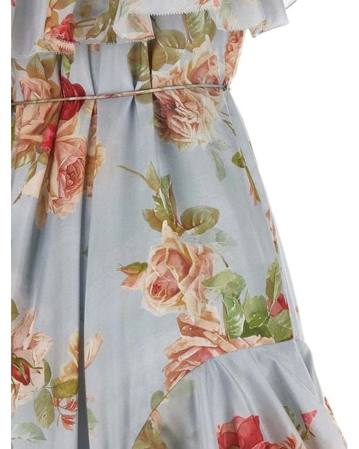 Zimmermann White Maxi Roselight Frill Dress