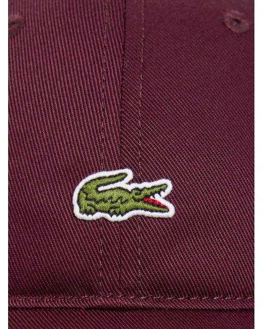 Lacoste Purple Logo-Patch Baseball Cap