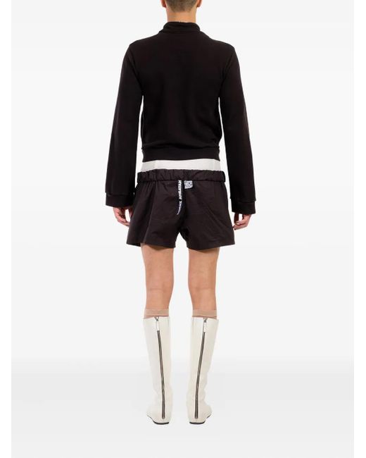 Natasha Zinko Shorts Met Elastische Tailleband En Logolabel in het Black