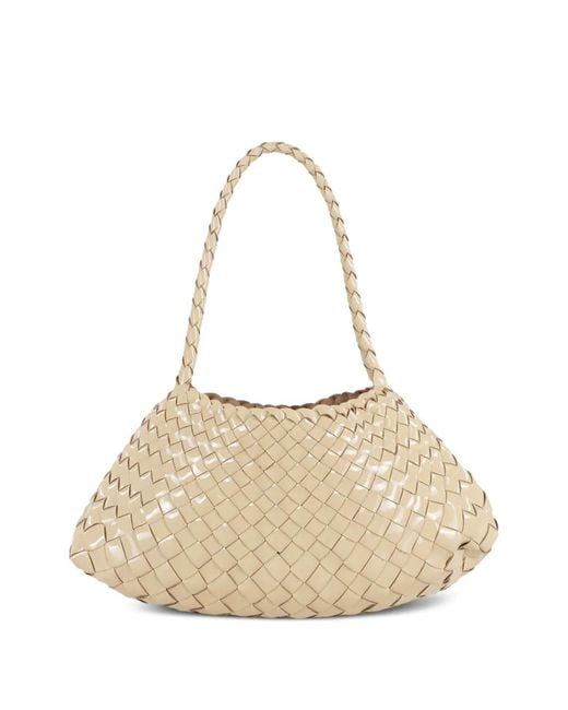 Dragon Diffusion Natural Woven-Leather Shoulder Bag
